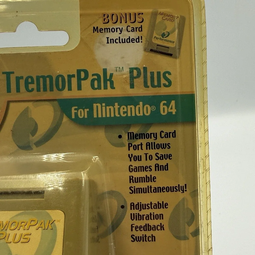 Vintage N64 TremorPak Plus Rumble Pak Memory‎ Card Sealed Nintendo 64